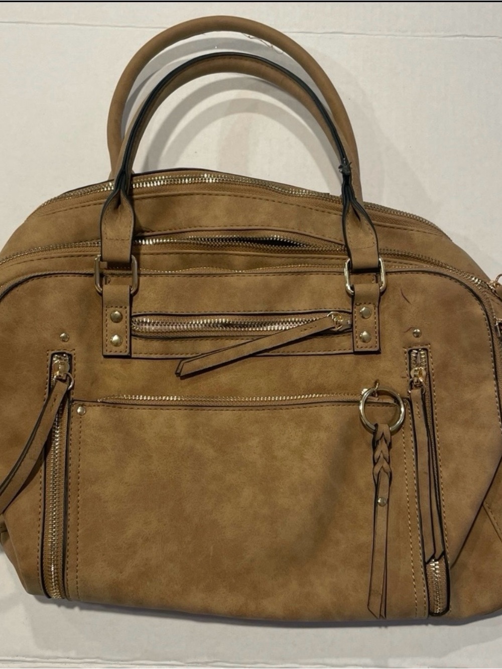 Brown Handbag With Multiple Pockets